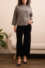 Load image into Gallery viewer, Sandstone Houndstooth Printed Mock Neck Sweater
