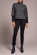 Load image into Gallery viewer, Charcoal Combo Mock Neck Top
