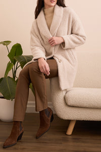 Sandstone Printed Button Front Coat