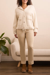 TF- Moonstone Hooded Button Front Sweater