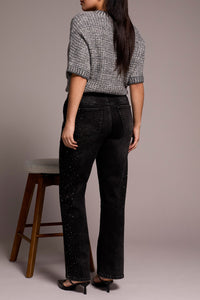 Jewel Grey Brooke Super Straight Bling Jean