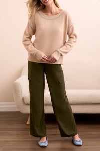 H.Sandstone Long Sleeve Crew Neck Sweater