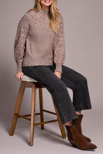 Load image into Gallery viewer, Wood Cable Detailed Mock Neck Sweater
