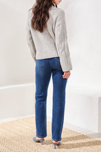 Load image into Gallery viewer, Loose Fit Cable Knit Sweater In Grey Mix
