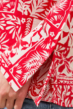 Load image into Gallery viewer, TF- Sangria Printed Front Knot Blouse
