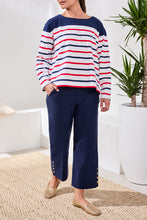 Load image into Gallery viewer, Sangria Striped Boat Neck Long Sleeve
