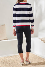 Load image into Gallery viewer, Jet Blue Button Front Striped Cardigan
