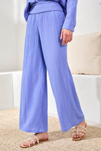 Load image into Gallery viewer, Baja Blue Smocked Waist Cotton Flare Pant
