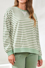 Load image into Gallery viewer, Moss Striped Long Sleeve Crew Neck
