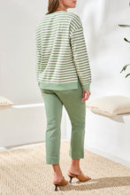 Load image into Gallery viewer, Moss Striped Long Sleeve Crew Neck
