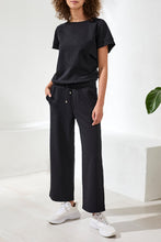 Load image into Gallery viewer, Black Raised Diamond Printed Ankle Pant
