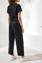 Load image into Gallery viewer, Black Raised Diamond Printed Ankle Pant
