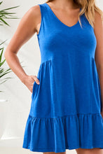 Load image into Gallery viewer, TF- Turkish Sea Sleeveless Tiered Dress
