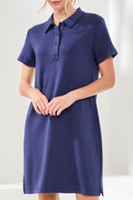 Load image into Gallery viewer, Jet Blue Techno Lux Polo Dress
