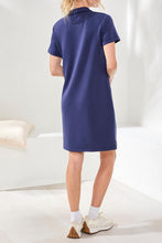Load image into Gallery viewer, Jet Blue Techno Lux Polo Dress
