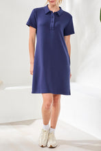 Load image into Gallery viewer, Jet Blue Techno Lux Polo Dress
