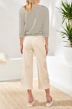 Load image into Gallery viewer, Ecru Crochet Applique Wide Leg Button Front Pant
