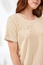 Load image into Gallery viewer, Ecru Applique Cotton Tee
