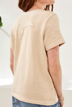 Load image into Gallery viewer, Ecru Applique Cotton Tee
