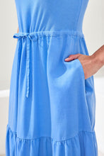 Load image into Gallery viewer, Sky Mixed Media Sleeveless Tiered Dress
