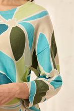 Load image into Gallery viewer, Aqua Sky Printed Fine Knit Sweater
