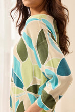 Load image into Gallery viewer, Aqua Sky Printed Fine Knit Sweater
