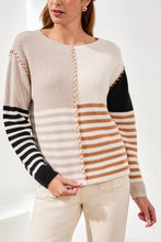 Load image into Gallery viewer, TF- Quartz Striped Knit Boat Neck Sweater
