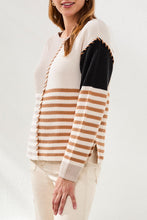 Load image into Gallery viewer, TF- Quartz Striped Knit Boat Neck Sweater
