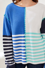 Load image into Gallery viewer, Seashore Striped Knit Boat Neck Sweater
