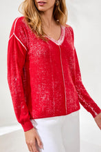 Load image into Gallery viewer, Gardenia Lightweight Cotton V-Neck Sweater
