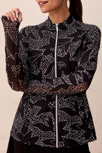 Load image into Gallery viewer, Black Floral Full Zip Performance Jacket
