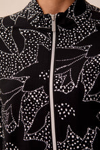 Load image into Gallery viewer, Black Floral Full Zip Performance Jacket
