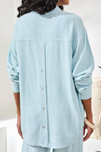 Load image into Gallery viewer, Light Aqua Sky Back Placket Blouse
