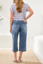 Load image into Gallery viewer, Pebble Blue Audrey Button Front Crop Denim Jean
