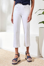 Load image into Gallery viewer, White Pull On Kick Flare Pant
