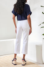 Load image into Gallery viewer, White Pull On Kick Flare Pant
