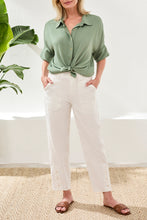 Load image into Gallery viewer, White Modified Barrel Leg Pant
