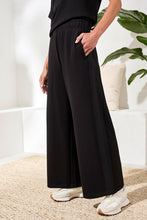 Load image into Gallery viewer, Black Techno Lux Pull On Wide Leg Pant
