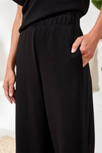 Load image into Gallery viewer, Black Techno Lux Pull On Wide Leg Pant
