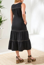 Load image into Gallery viewer, Black Midi Tiered Dress
