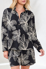 Load image into Gallery viewer, Black Blouse With White Floral Applique
