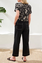 Load image into Gallery viewer, Black Contrast Stitch Pull On Pant
