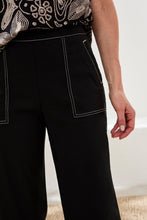Load image into Gallery viewer, Black Contrast Stitch Pull On Pant
