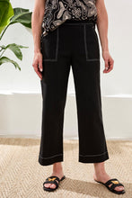 Load image into Gallery viewer, Black Contrast Stitch Pull On Pant
