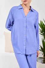 Load image into Gallery viewer, Baja Blue Cotton Gauze Button Down
