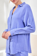 Load image into Gallery viewer, Baja Blue Cotton Gauze Button Down
