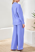 Load image into Gallery viewer, Baja Blue Cotton Gauze Button Down
