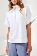 Load image into Gallery viewer, Techo Lux Short Sleeve Zip Top in White
