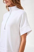Load image into Gallery viewer, Techo Lux Short Sleeve Zip Top in White
