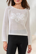 Load image into Gallery viewer, White Knit Sweater With Accent Flower
